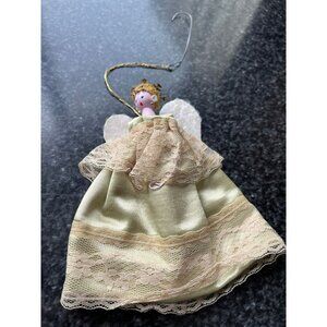 Vtg 1970's Detroit Artist Mary Ewald Christmas Ornament Angel Clothespin Doll